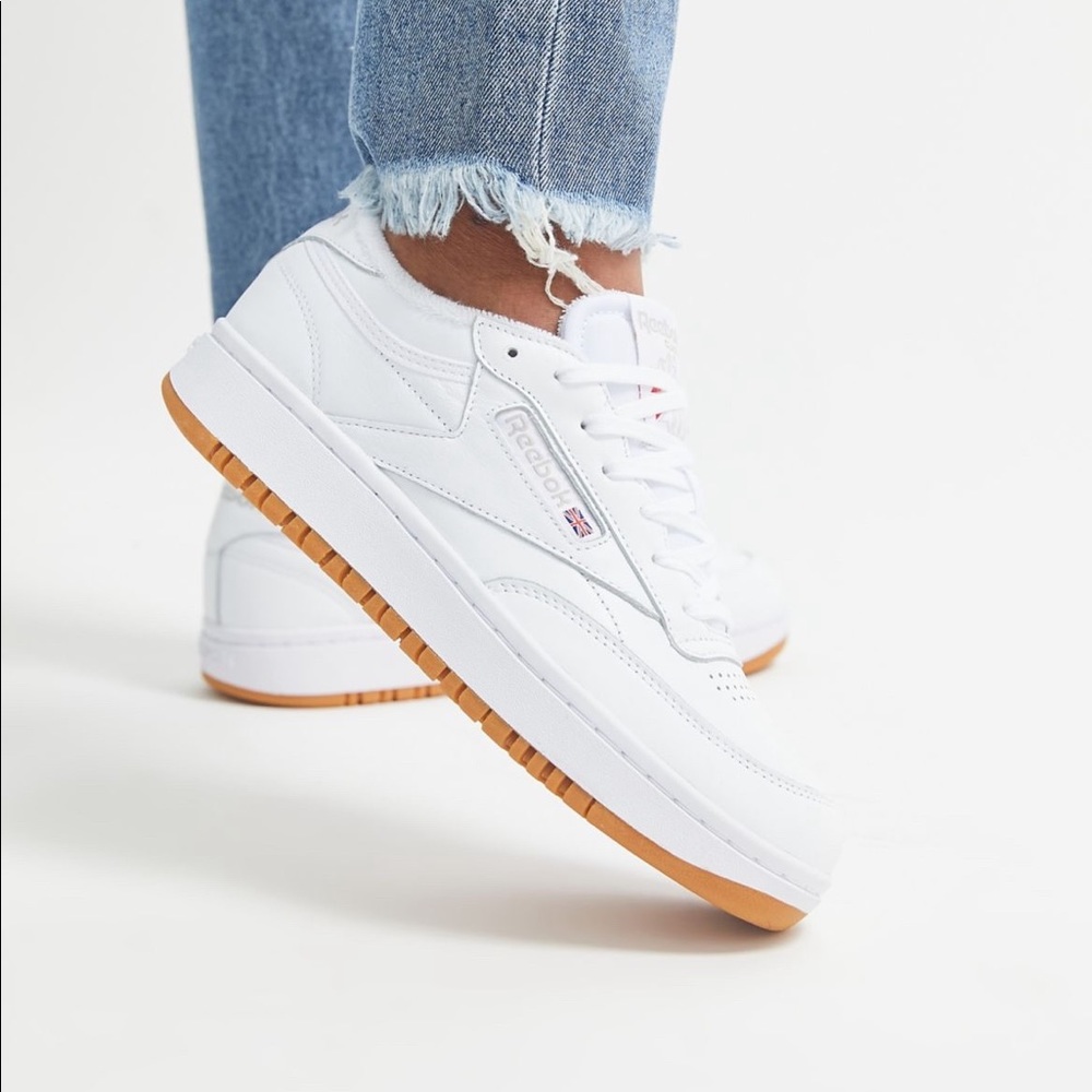 Reebok Club C Double Sneaker in white. Brand new in box, size 6.